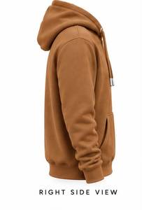 Sweat-shirt à capuche marron pour homme, coupe classique, avec logo sur le devant, poche, décontracté, 100 % coton molletonné imprimé, vêtement d'hiver, 320 g, tricoté, uni - Product Image 3