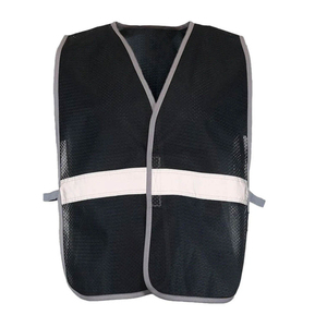 Chaleco de Seguridad Reflectante, Malla Negra con Franja Blanca, Alta Visibilidad, Ropa de Trabajo, Equipo de Tráfico, Chaleco de Seguridad de Alta Calidad - Product Image 1