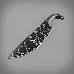 Cuchillo de Camping Estilo Vikingo Hecho a Mano por SAZ ENTERPRISES, Mango de Cuero con Cabeza de Cuervo de Odín, Acero al Carbono de Espiga Completa, 10 Pulgadas - Product Image 4