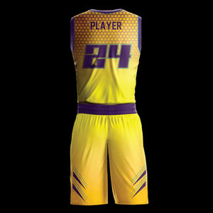 Ensemble de maillots de basket-ball unisexe personnalisable, anti-UV, respirant, à séchage rapide, avec design imprimé par sublimation, réversible et sans manches - Product Image 6