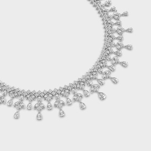 Designer 18KT Gold Plated Lab Created Diamond IGI Certified <b>Statement</b> <b>Necklace</b> | Premium Bridal Wedding Engagement Jewelry - Product Image 4