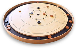 Planche de Crokinole carrée en bois artisanale, design de table écologique |   Décoration moderne pour la maison, idéale pour les fêtes de pendaison de crémaillère et les mariages | - Product Image 3