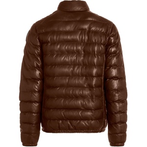 2025 mode Style couleur unie hommes bouffant marron veste en gros en plein air épais chaud hiver unisexe imperméable manteaux OEM - Product Image 2