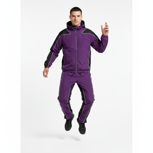 Custom Breathable Solid Nylon Autumn Waterproof Eco-Friendly Hooded Casual Windbreaker Tracksuit Men Lightweight <b>Jogging</b> <b>Suit</b> - Product Image 5