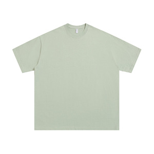 T-shirt pour homme en coton rouge à manches courtes, col rond, coupe classique, décontracté, couleur unie, jersey tricoté, teinture unie - Product Image 2