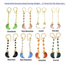 Multi Gemstone Handcrafted Gemstone Bead <b>Earrings</b> For Women - Product Image 1