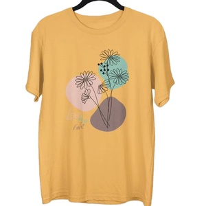 T-shirt décontracté 100% coton sérigraphié pour femmes O Neck Anti-Pilling Logo Decoration Contrast Printed Women's TShirt - Product Image 6