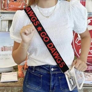 GO HOOSIERS - Correa de Tela con Cuentas Vintage para Bolso, Accesorio de Moda con Diseño de Texto Rojo y Blanco - Product Image 3