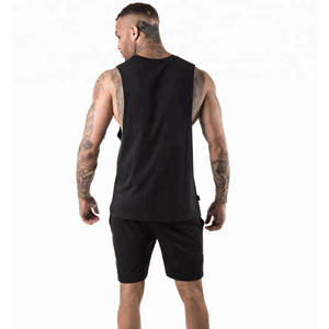 Best Price Mens Casual Sleeveless Gym Tank Top Solid Regular Fit Quick Dry Breathable Knitted Summer Wear Cotton - Product Image 3