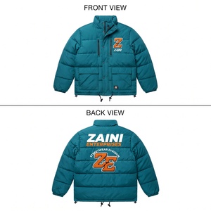 Chaqueta Larga Acolchada de Invierno para Hombre ZAINI Premium, 300 GSM, Poliéster, Color Verde Salvia, con Capucha, Resistente al Viento e Impermeable - Product Image 1