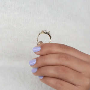 Elegant Marquise Cut Diamond Engagement <b>Ring</b> in Solid Yellow Gold VintageInspired <b>Dainty</b> Bridal <b>Ring</b> with Slim Band Promise <b>Ring</b> - Product Image 4