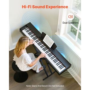 Piano Eléctrico de 88 Teclas con Peso Real, Altavoces Dobles, Pedal de Sustain, Función de Grabación y Características Divertidas - Product Image 3