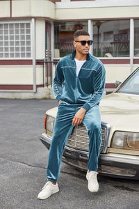 Conjunto Deportivo WARPRO INDUSTRY para Hombre, Color Verde Azulado, 100% Algodón, Manga Larga, Cuello Alto, Color Sólido, Informal, con Bolsillos Laterales y Cordón Ajustable - Product Image 4