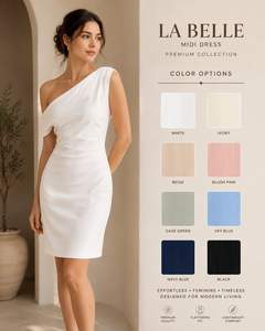 Robe mini d'été pour femme en lin tissé, asymétrique à une épaule, moulante et respirante - Product Image 2