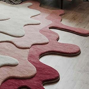 Modern abstract irregular shape Hand Tufted rug soft plush living room carpet luxury artistic <b>floor</b> mat contemporary home decor - Product Image 2