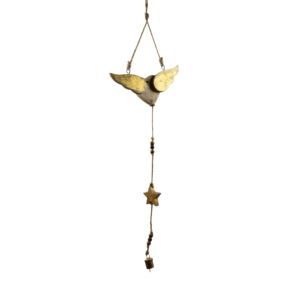 Guirnalda de Madera Hecha a Mano con Diseño de Estrellas Colgantes, Adornos Navideños de Interior con Acabado Natural - Product Image 3