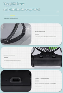 Ventilateur de cou portable HADATA pliable et détachable, rechargeable par USB, sans pales, silencieux, 5 vitesses, en plastique - Product Image 5