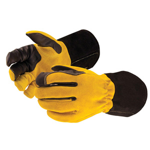 Gants de soudage TIG en cuir de vachette pleine fleur et croûte de cuir de vachette renforcés, haute performance, résistants à la chaleur et aux étincelles, pour la lutte contre les incendies - Product Image 4