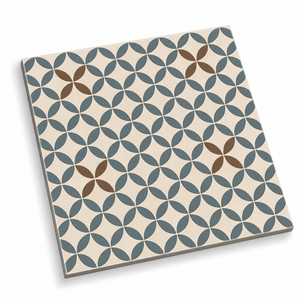 Carreaux de céramique mats à motif géométrique 600x600mm, beige floral, bleu, marron, pour sols et murs, usage commercial, vente en gros - Product Image 2