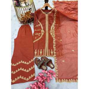 Conjunto de Top y Dupatta Amarillo para Mujer, Diseño PD-Aarohi, Talla M, Elegante, Estilo Plazzo, para Fiestas - Product Image 2
