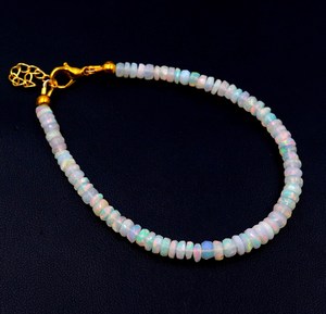 Natural Ethiopian Multi <b>Fire</b> Opal Beads Bracelet, Welo <b>Fire</b> Roundel, Gemstone Jewelry - Product Image 3