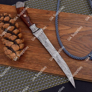 Cuchillo de filetear de acero de Damasco hecho a mano, hoja flexible, mango de palisandro, espiga completa, afilado como una navaja, cuchillo de pesca con funda, OEM, MOQs bajos - Product Image 3