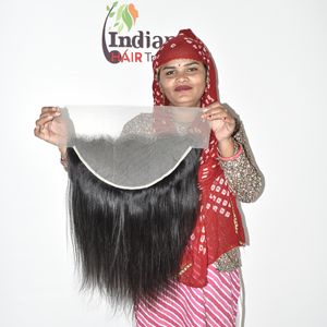 Producto al por mayor: Cabello humano Remy indio de calidad HD, frontal liso y brillante, estilo negro natural, doblemente sedoso y suave, de proveedor. - Product Image 4