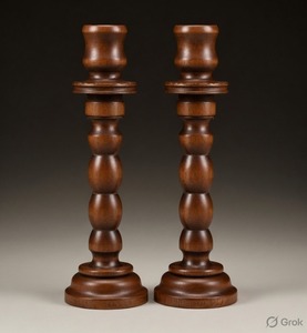 Support de bougie en bois fait main, marron, décoratif, pour bougies pilier, idéal pour Noël, la maison et les mariages - Product Image 6