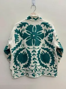 Premium Handcrafted <b>Women</b> Ethnic White Cotton Linen <b>Jacket</b> Traditional Rajasthani Bohemian Style Summer <b>Spring</b> Shrug Coat - Product Image 2