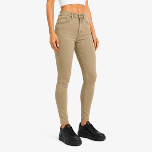 High Waist Skinny <b>Denim</b> Jeans Women Full Length Solid Color Casual <b>Stretch</b> Fitted Breathable Cotton Fabric Summer Streetwear - Product Image 3