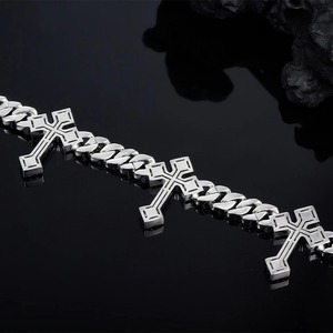 Moissanite Cross <b>Bracelet</b> Iced Out Cuban Link Luxury <b>Mens</b> Jewelry Clarity Luxury Design <b>Mens</b> <b>Bracelet</b> for Unisex - Product Image 5