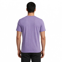 T-shirt décontracté pour homme à manches courtes, col rond, tricoté, 100% coton, coupe classique, couleur unie, écologique, anti-rides, respirant BD