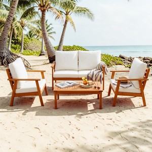 Monaco Solid Wood Eco-Friendly Durable Modular Sofa <b>Set</b> with Modern Design for Living Rooms Villas Hotels Gardens & Coffee Shops - Product Image 2