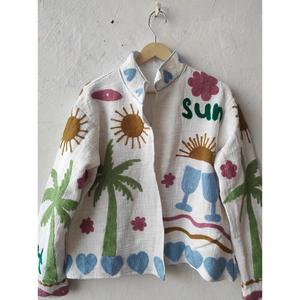 Veste bohème Suzani brodée pour femmes, veste en coton pour femmes, veste à broderie florale - Product Image 3