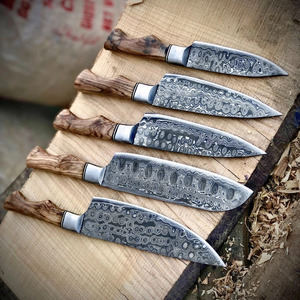 Juego de Cuchillos de Chef de Acero de Damasco, 5 Piezas, Mango de Madera de Fresno Natural, Juego de Cuchillos de Cocina Profesionales, Directo de Fábrica - Product Image 4