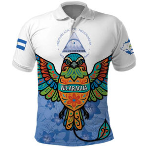 เสื้อโปโลทีมชาตินิการากัว แขนสั้น สีน้ำเงิน พิมพ์ลายแบบซับลิเมชั่น ระบายอากาศได้ดี สวมใส่สบาย ผลิตจากผ้าโพลีเอสเตอร์ 100% - Product Image 6