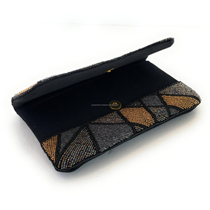 Handmade Luxury Designer Evening Beaded Silk Clutch <b>Bag</b> Magnetic Closure Foldable Durable Unique Fashion Accessory Women's - Product Image 3