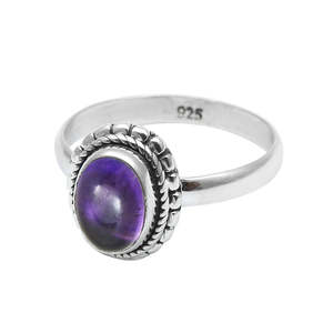 Brilliant Oval Cut Natural Amethyst Gemstone <b>Ring</b> In 925 Sterling Silver Handmade Wedding <b>Statement</b> <b>Ring</b> for Women Boho Jewelry - Product Image 1