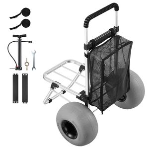 Carrello Pieghevole da Spiaggia con Ruote Gonfiabili da 12 Pollici, Capacità di Carico 75 kg, Piattaforma di Carico 50x38 cm, Carrello per Trasporto Pesante - Product Image 1