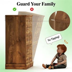 Cassettiera marrone per camera da letto, mobile contenitore per soggiorno e comodino - Product Image 4