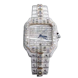 Meilleures ventes Montres de luxe VVS Moissanite en verre saphir à la mode classique Montres à quartz pour hommes et femmes Fournisseur de commandes en gros - Product Image 1