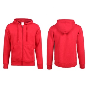 Sweat-shirt à capuche zippé pour homme, couleur orange, coupe classique, en molleton, style décontracté, pour l'automne, en tissu tricoté, couleur unie - Product Image 4