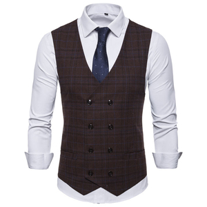 Chaleco de Traje Formal Personalizado para Hombre, Cuello en V, Corte Entallado, Botón Único, Tela de Lana Peinada, Impermeable, para Invierno - Product Image 5