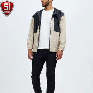 SUMROOS INDUSTRY <b>Men's</b> Hooded Windbreaker <b>Jacket</b> Color Blocking Polyester Zipper Closure Casual Spring Outerwear - Product Image 1