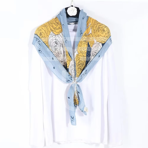 2022 nuevas bufandas de seda acabado Foulard diseñador bufandas de lujo mujeres Hajabs Primavera Verano bufandas plisadas - Product Image 1
