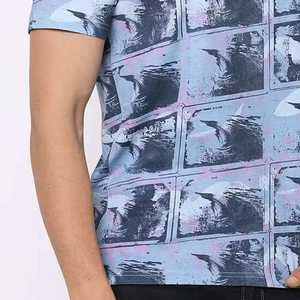 T-shirt pour homme à col rond et manches courtes, coupe classique, respirant, en polyester tricoté, imprimé par sublimation, décontracté, été, séchage rapide - Product Image 4