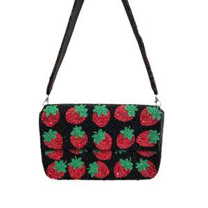 Bolso de mano informal estilo bohemio con bordado de cuentas, bolso de noche de lujo con bordado floral de cuentas - Product Image 4