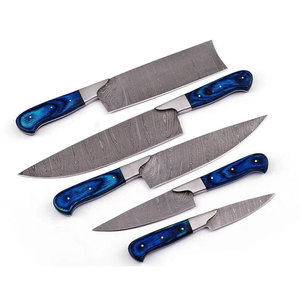 Damascus Steel <b>Kitchen</b> Knife Set For Culinary Preparation With Balanced Design And Comfortable Handling - Product Image 3