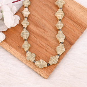 Natural Serpentine and Pyrite Gemstone <b>Beaded</b> 925 Sterling Silver Necklace Handmade Jewelry for Unisex - Product Image 2