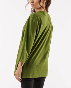 T-shirt oversize de haute qualité pour femme, manches longues, style décontracté, grande taille, couleur unie, tissu épais, style hip-hop. - Product Image 3